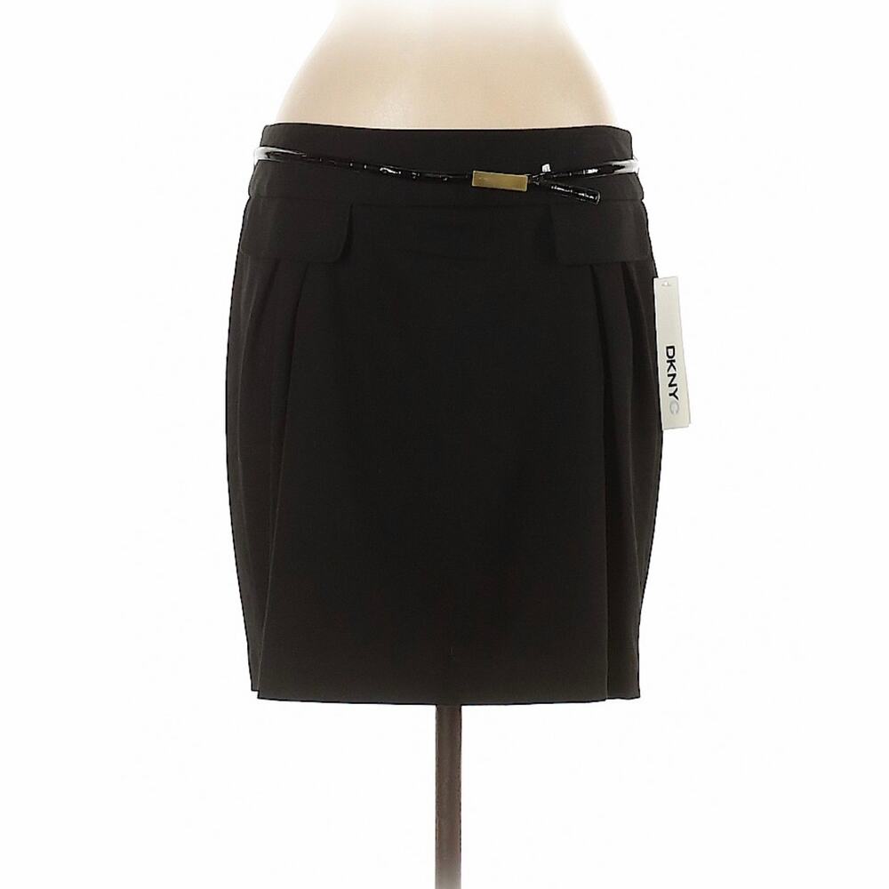 DKNYC Pencil Skirt Belted Women's 8 Career Faux Pocket Flap Lyocell Blend NEW